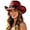 Red, variant on Stylish Cowboy Hat For And Western Elegant Jazz Hat With Fringe Rhinestone For Casual And Party Wear Light Hat