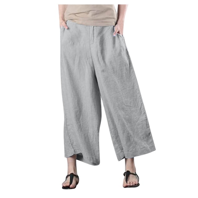 FNFYFH Clearance Comfortable Ladies Linen Trousers