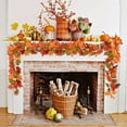 thumbnail image 4 of Halloween Thanksgiving Decorations Fall Decor 5.74Ft Fall Maple Leaf Clearance Hanging Vine Garland Artificial Autumn Foliage Indoor Home Halloween Christmas Party Fireplace Decorations, 4 of 7