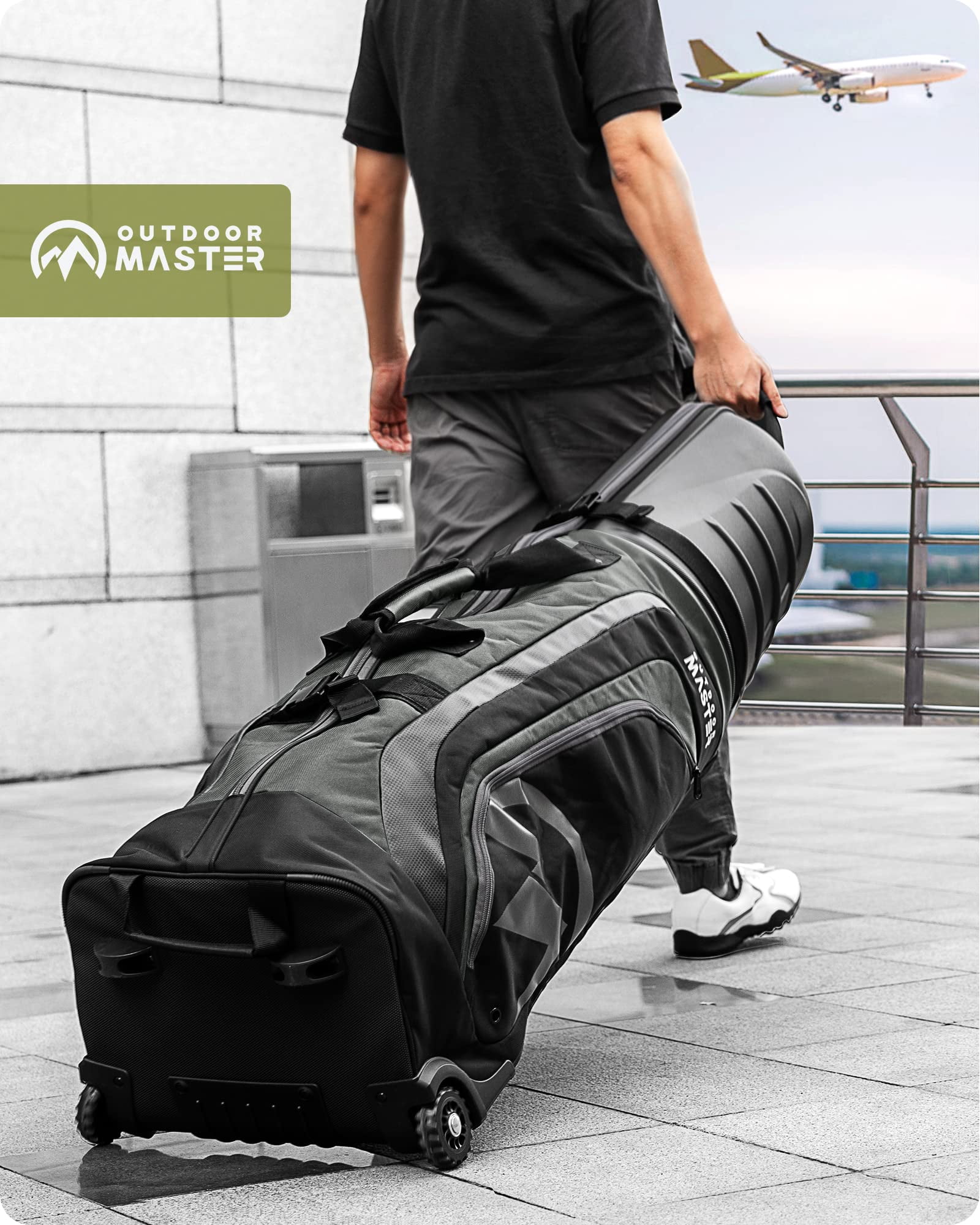 OutdoorMaster Golf Travel Bags for Airlines with Wheels and Hard Case Top, Shoes and Accessories Compartment