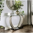thumbnail image 4 of Furniture of America Navarre Steel Glass Console Table in Silver and Black, 4 of 10