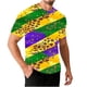 thumbnail image 2 of Ceisia Men's Casual Mardi Gras Graphic T-shirt Short Sleeve Round Neck Jester Hat & Mask Print Summer Streetwear Tee Tops Purple XXXXXL Gifts, 2 of 8