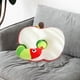 thumbnail image 1 of Almohada de peluche con forma de manzana y comida, suave y cómoda, con forma de gusano, para el cuello, para sala de estar, decoración del hogar y, 1 of 8