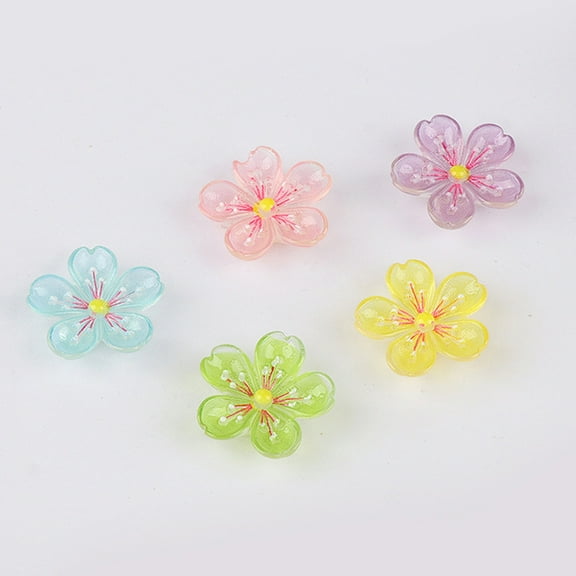 WASHWEPE 20Pcs Aesthetic Hair Clips in Miniature Cherry Blossom Shape for Girls and Women Home Decorative Use