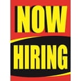 thumbnail image 1 of Now Hiring Storefront Window Display Sign, 18"w x 24"h, Full Color, 1 of 2