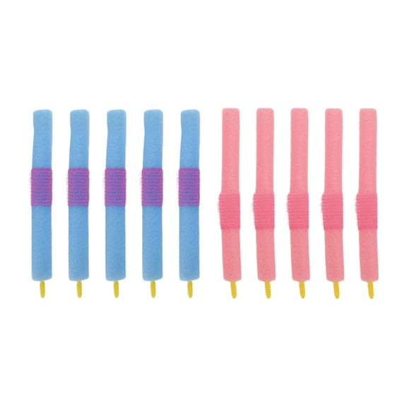Unique Bargains 10pcs Durable Convenient Sponge Foam Hair Roller for Women 6.50"x0.71" Pink Blue