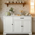 thumbnail image 2 of Coffee Bar, 42" Kitchen Storage Cabinet with Adjustable Shelves & 8 Shelves & Drawer, Sideboard Buffet Cabinet for Kitchen, Dining Room - White, 2 of 8