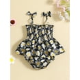 thumbnail image 2 of vera natura Baby Girls Rompers Dress Sunflower Print Sleeveless Bowknot Straps Layered Skirt Hem Toddler Clothes, 2 of 9