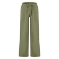 thumbnail image 4 of LISTHA Men'S Linen Pants Casual Loose Fit Trousers 2024 Oversized Beach Summer Pants Funny Multi Pocket Plain Baggy Pants Army Green XL, 4 of 6