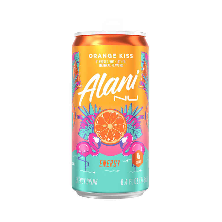 Alani Nu Sugar Free Energy Drink, Orange Kiss, 8.4oz Cans (4 Pack