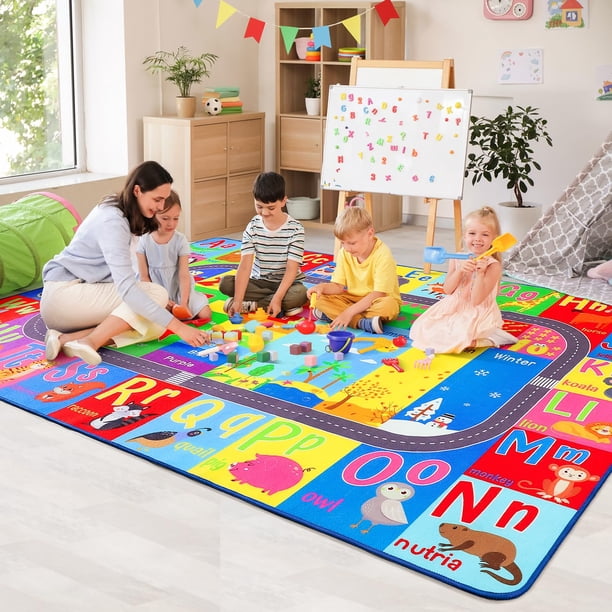 Alfombra HOMORE Kids Collection de 9 x 12 pies para aprender el alfabeto