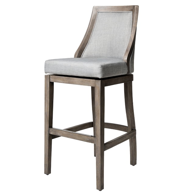 Maven Lane Tabouret de Bar Vienna, Finition Chêne Récupéré avec Tissu Gris Cendré