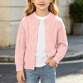 thumbnail image 3 of Auroural Girls Cardigan 7-8 Open Front Girls' Fall and Winter Knitted Cardigan Sweater Solid Color Casual Sweater Coat 2-13Years, 3 of 9
