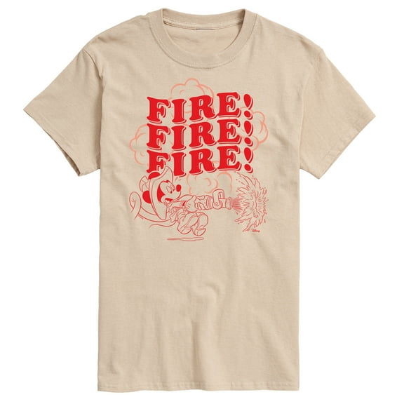 Disney - Firefighter Mickey - FIRE! Stacked - Men's Short Sleeve Graphic T-Shirt