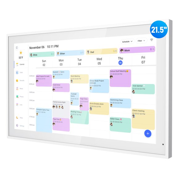 Organizador digital con calendario flyEVfish de 21,5" con pantalla táctil