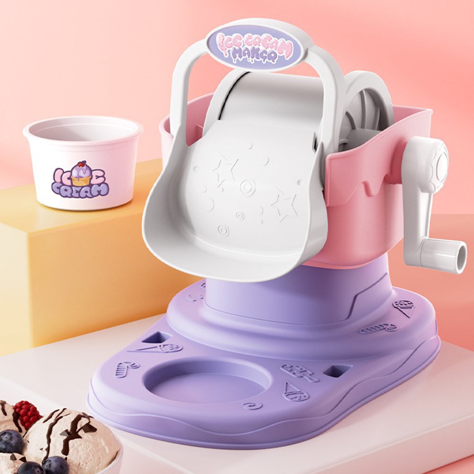 Manual Ice Cream Maker for Homemade Treats Easy to Use Frozens Dessert Machine for Parties and Family Gatherings