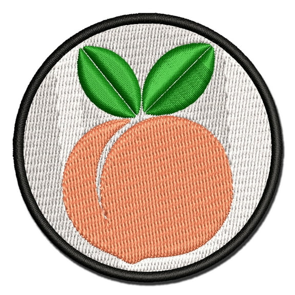 Plump Peach Applique Multi-Color Embroidered Iron-On Patch - 2.5 Inch Small