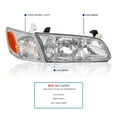 thumbnail image 3 of Spec-D Tuning Chrome Headlights + Corner Lights Compatible with 2000-2001 Toyota Camry L+R Pair Head Light Lamp Assembly, 3 of 6