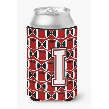 

Letter I Football Cardinal & White Can or Bottle Hugger