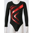 thumbnail image 3 of iEFiEL Kids Girls Gymnastics Dance Leotard Shiny Rhinestone Long Sleeve Athletic Skating Unitard Red 12, 3 of 7