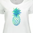 thumbnail image 4 of Inktastic Blue and Green Pineapple Women's Plus Size T-Shirt, 4 of 5