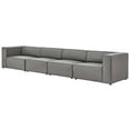 thumbnail image 1 of Sectional Sofa Set, Faux Vegan Leather, Grey Gray, Modern Contemporary Urban Design, Living Lounge Room Hotel Lobby Hospitality, 1 of 10