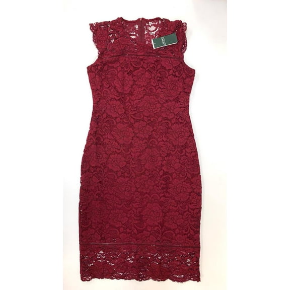 Polo Ralph Lauren PURPLE Women's Lace Dress, US 10