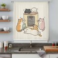 thumbnail image 4 of Beige Cute Cat Sheer Curtains 63 Inches Long, Cartoon Funny Heater Cats Light Filering Curtains, Breathable Simi Curtain Privacy Drapes for Living Room Bedroom Lightweight Window Treatment, 4 of 9