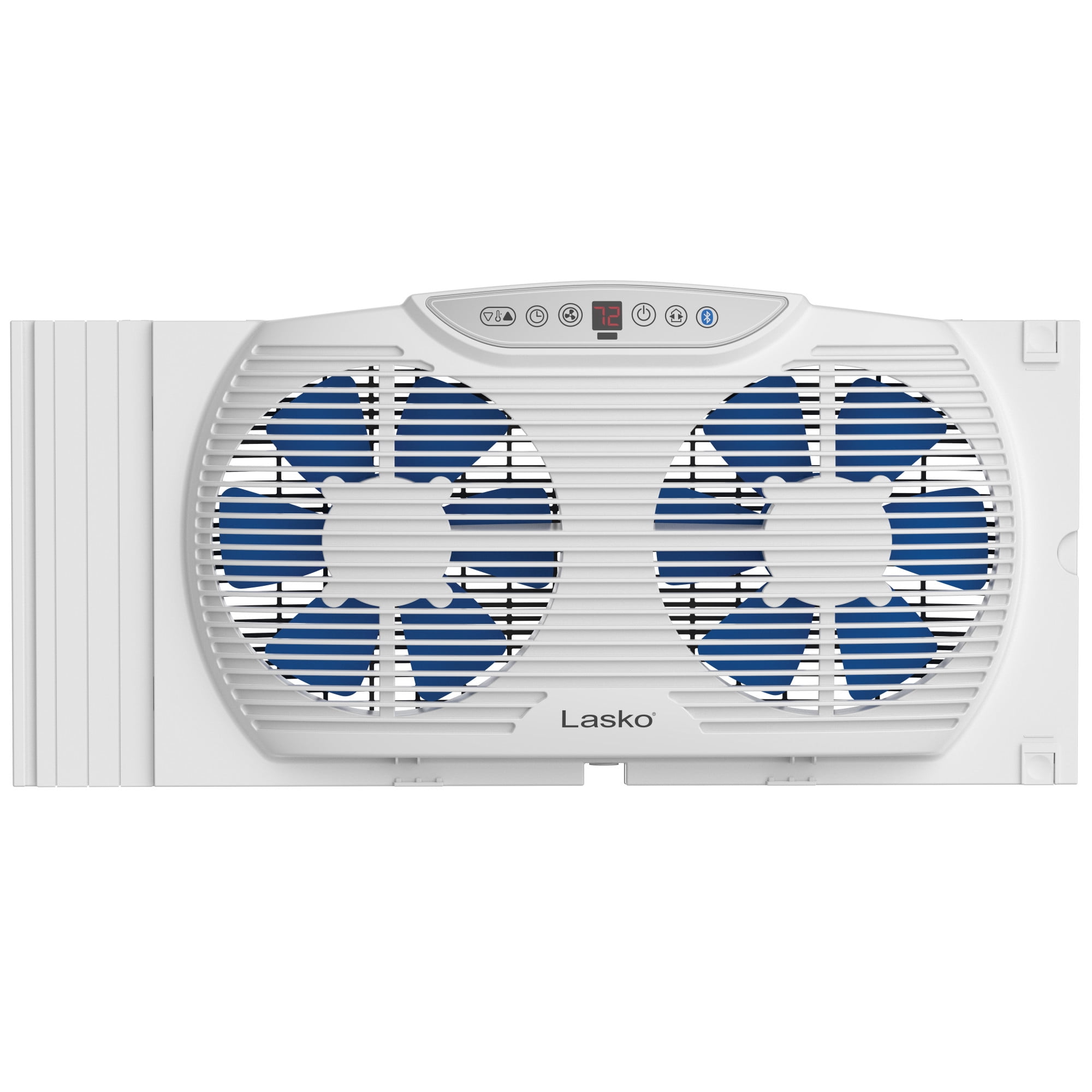 Lasko Electrically Reversible Twin Window Fan with Bluetooth® Technology, 13" H, W09560, White