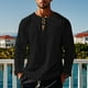 thumbnail image 1 of pstuiky camisas de manga larga para hombre, Blusa informal de manga larga con cuello en V y tirantes sueltos para hombre tops de invierno para hombre xl, 1 of 8