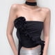 thumbnail image 3 of Gibobby Diseño para mujer Sense Three Flowers Multi Wear Slim Fit All Vest Chaleco Correas(Negro,M), 3 of 5