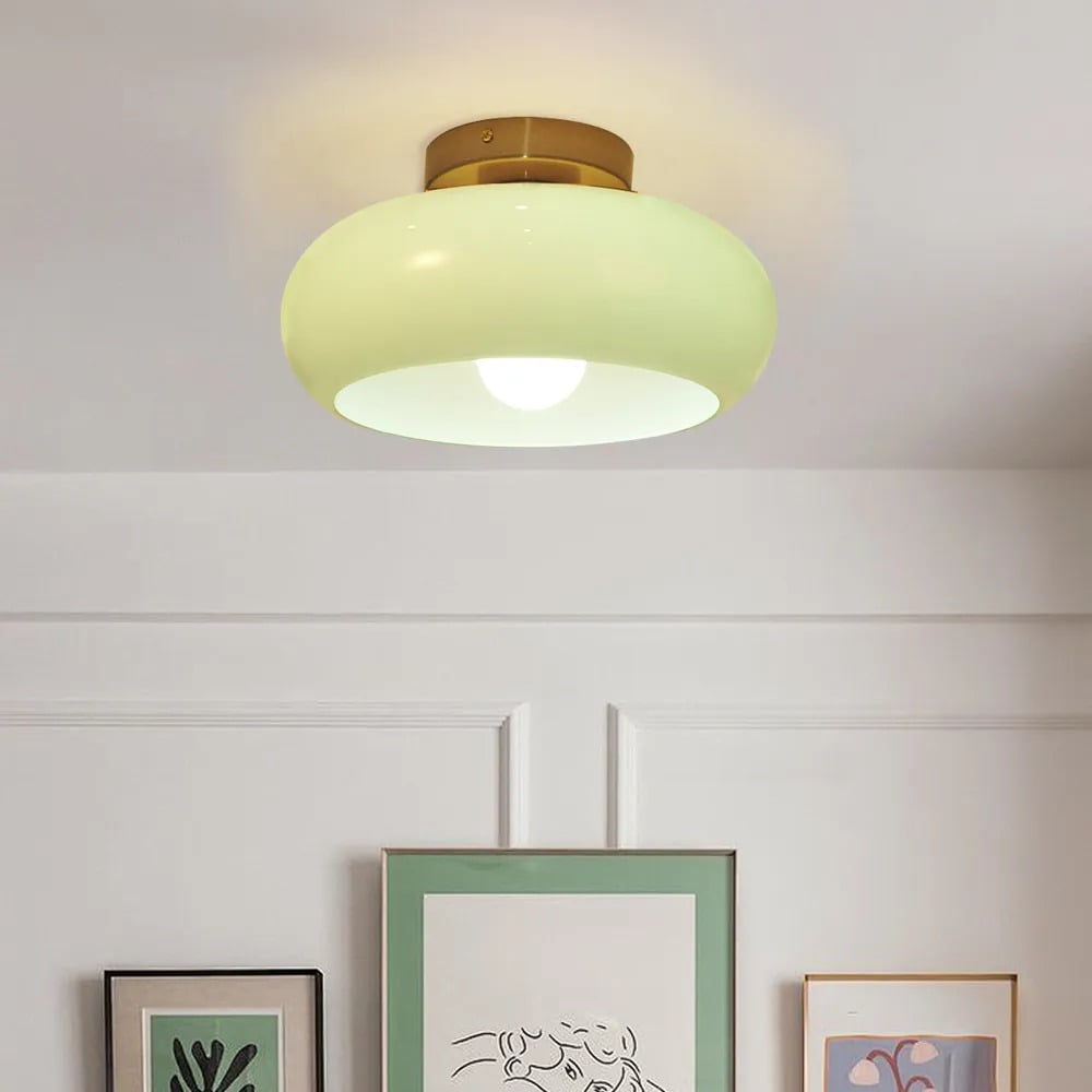 UEEYAC French Medieval Minimalist Bedroom Egg Tart Shaped Ceiling Light
