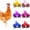 6PCS, variant on 6 Pieces Chicken Hats for Hens Tiny Pets, Funny Halloween Accessories Feather Top Hat with Adjustable Elastic Chin Strap, Rooster Duck Parrot Poultry Stylish Show Costume