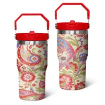 20 Oz Tumbler Paisley Design Tumbler with Lid and Straw, Birthday Gift Cup for Friend Women Men Coffee Travel Mug Thanksgiving Day Halloween Christmas Gift Water Bottle