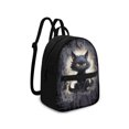 thumbnail image 2 of Eheartsgir Black Cat Pattern Zipper Mini Backpack, Easy to Carry Travel Daypack with Practical for Work Outdoor, 2 of 8