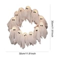 thumbnail image 2 of Halloween Glowing Ghost Wreath, Light-up Spooky Wreath with 12 Ghost Decor, RC, 6H Timer, Ideal for Halloween Party (A 12x3inch), 2 of 9