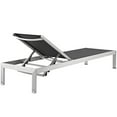 thumbnail image 4 of Pemberly Row Modern Aluminum Outdoor Chaise Lounge in Black/Silver, 4 of 4