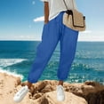 thumbnail image 2 of Guluxicc Womens Summer Casual Jogger Pants Drawstring Elastic Waist Tapered Pants with Pockets for Outdoor Activities, 2 of 7