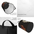 thumbnail image 2 of Round Oriental Symbol Burning Foldable Laundry Hamper with Handle Storage Basket for Clothes Toys & Organizing, 2 of 6