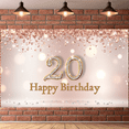 thumbnail image 6 of Sparkling Design Happy Birthday Banner Glittering Rose Gold Shimmer Celebration Backdrop for Birthday Party Anniversary Decor Celebration, 6 of 8