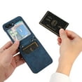 thumbnail image 6 of SaniMore for Samsung Galaxy Z Flip 5 6.7" 2023 Case, Detachable Crossbody Lanyard, PU Leather Card Holder, Shockproof Stylish Anti-fall Folding Cover for Z Flip 5, Blue, 6 of 10