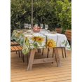 thumbnail image 3 of Outdoor Tablecloth with Umbrella Hole for Patio/Picnic/Party/Camping, Sunflower Waterproof Table Cloth Rectangle Table Cover Washable, Summer Eucalyptus Botanical Floral Retro (60"x 102"), 3 of 8