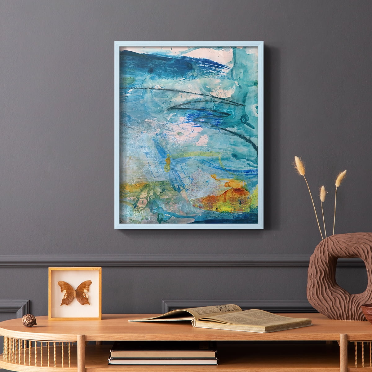 Spring Winds V in Blue Solid Wood 8 x 10 Framed Print