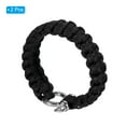 thumbnail image 3 of Uxcell Survival Paracord Bracelets, 2 Pack Braided Bracelet with O-shaped Buckle, Black, 3 of 6