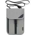thumbnail image 1 of Bolsa para el cuello RFID, bolsa para el cuello de viaje, cartera para el cuello, bolsa ligera para el cuello, soporte para pasaporte con correa ajustable para el cuello, gris claro, 1 of 5