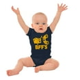 thumbnail image 3 of BFFS Mac n Cheese Funny Best Friends Romper Boys or Girls Infant Baby Brisco Brands 12M, 3 of 6