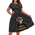 thumbnail image 3 of SCRAWLGOD Bird Dress for Women Casual Summer Midi Length Dress with Sleeves Elastic Pleated Dress for Women Summer Round Neck Midi Dress Casual for Happy Halloween Size L, 3 of 7