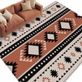 thumbnail image 2 of Khaki Boho 6'x9' Area Rug for Living Room, Vintage Ethnic Tribe Retro Abstract Art Non-Slip Floor Mat Rugs for Bedroom Dining Room, Indoor Large Carpet for Classroom, Nursery Rugs for Playroom, 2 of 9