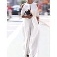 thumbnail image 2 of Yuyuzo Plus Size Rompers for Women Fashion Sleeveless Open Back Jumpsuits Wide Leg Lounge Overalls, 2 of 6