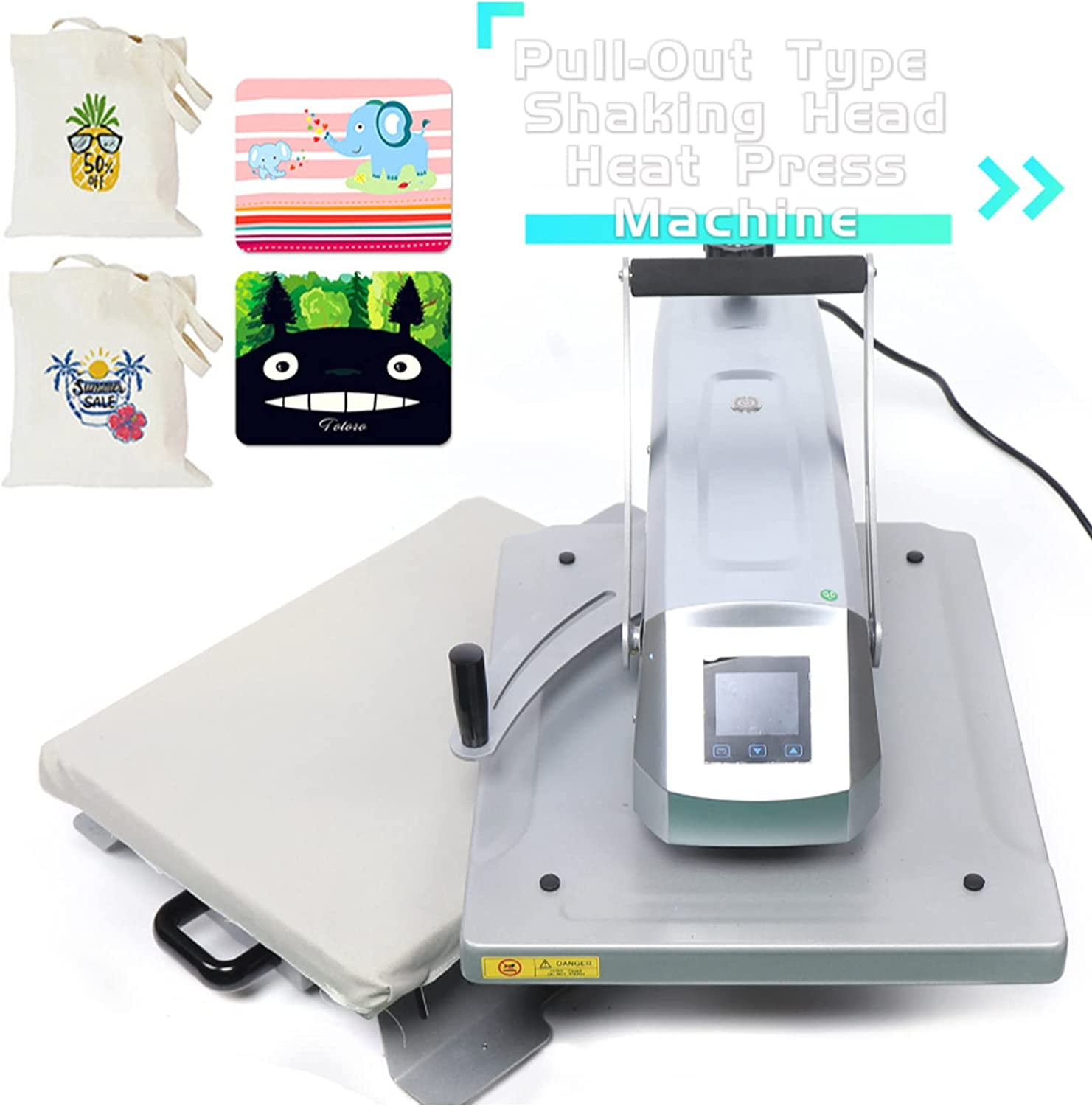 Miumaeov Heat Press Machine Pull-Out Type Shaking Head Heat Press Machine 16“x20 Enhanced T-Shirt Heat Press Machine Swing Away Magnetic Semi-Auto Design Heat Press Machine